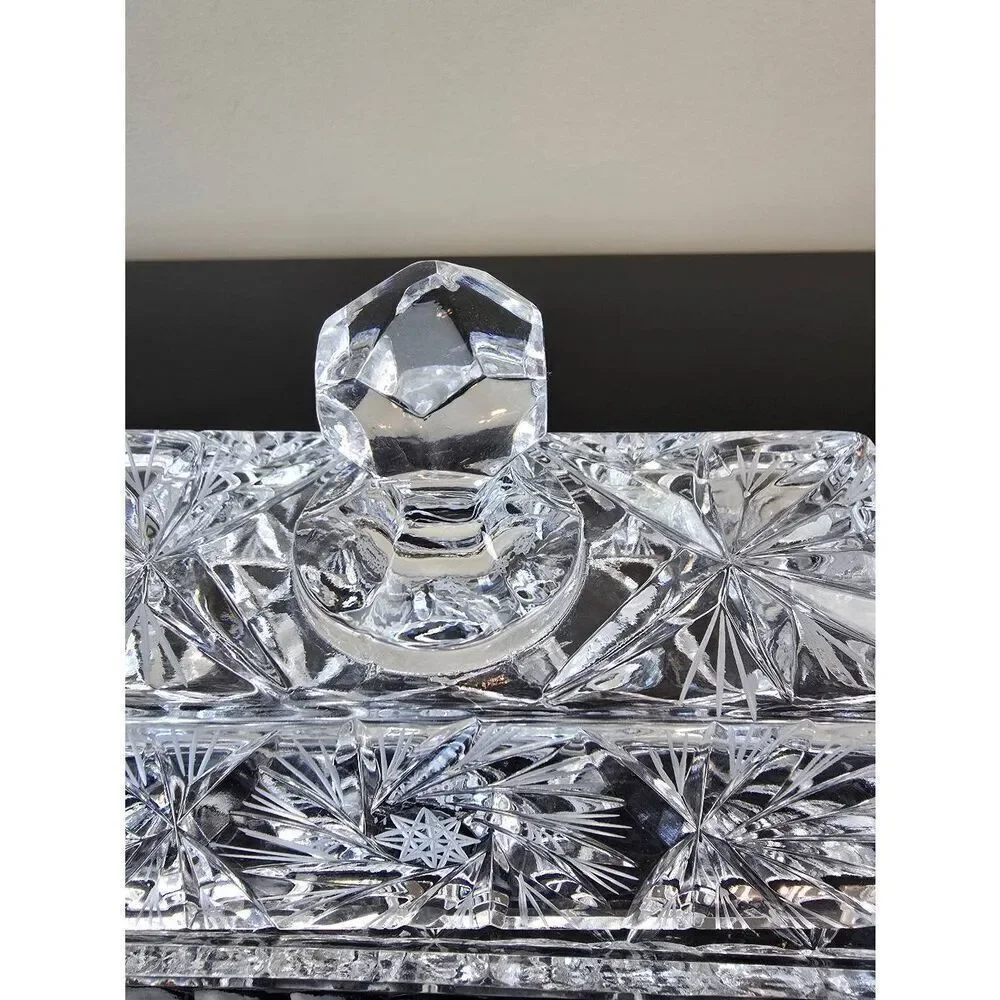 Crystal Butter Dish Diamond Cut Style